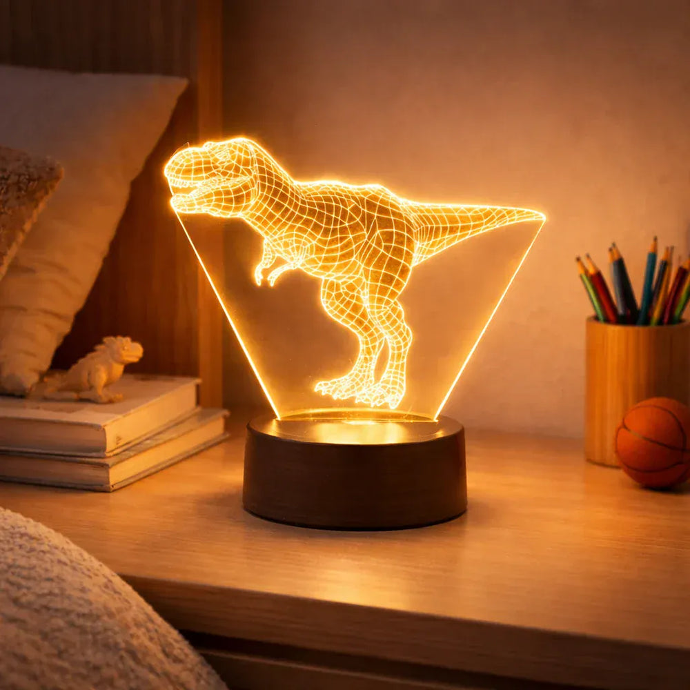 Nachtlicht in Dinosaurierform 3D für Kinder