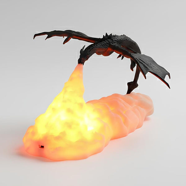 Nachtlicht 3D-Gedruckt in Drachen-Dinosaurier-Form