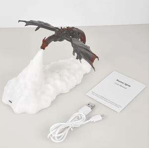 Nachtlicht 3D-Gedruckt in Drachen-Dinosaurier-Form