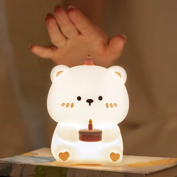 Leuchtender Bär Nachtlicht Geburtstag aus Silikon